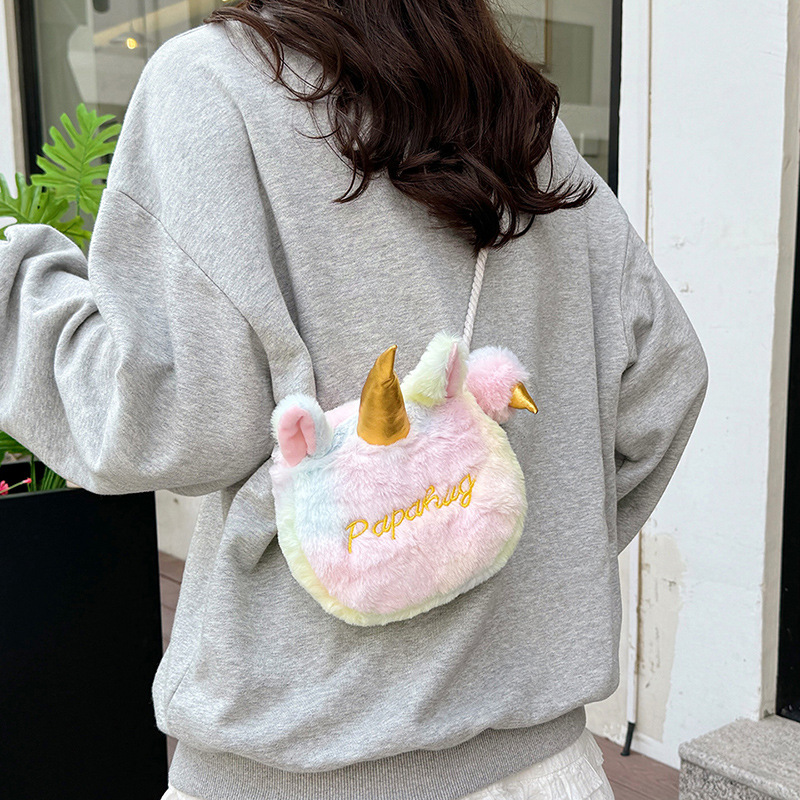 Unicorn Stuffed Toy - Tas bahu anak kartun Unicorn, kantung