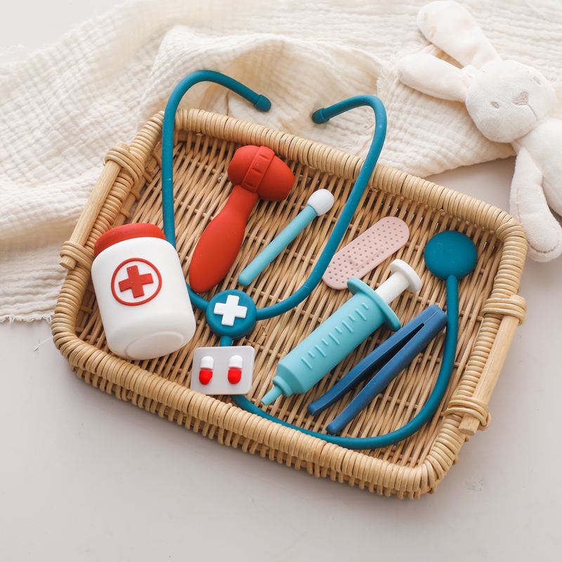 Kids Toys Doctor Set - Mainan Dokter pura-pura silikon Bermain Kit